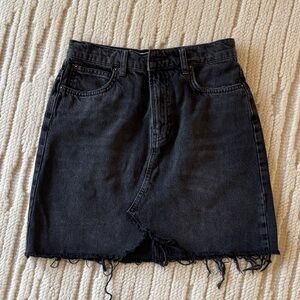 Free People Black Denim Mini Skirt